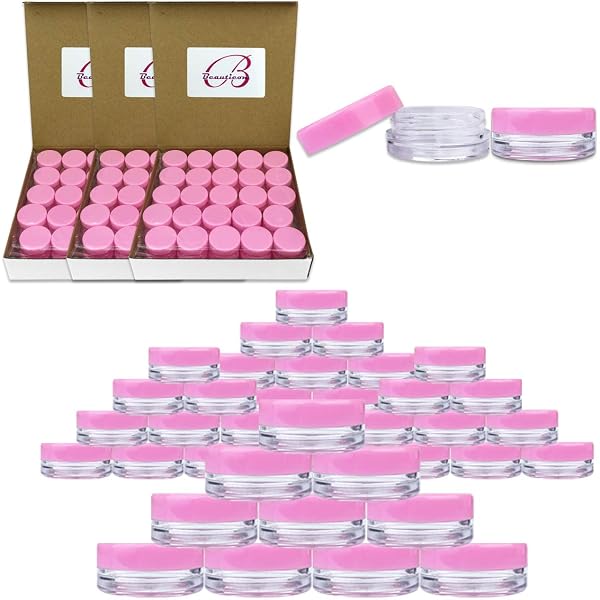 Beauticom 3ml Round Clear Jars With Lids - 200pcs BPA Free Small Containers For Pills, Creams & DIY