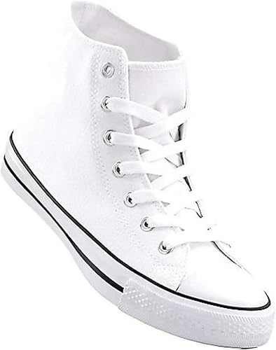 mens white canvas high tops