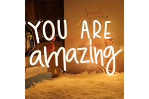 SYLHOME You Are Amazing LED Neon Light Sign 5V Girls Boys Bedroom Living Room Classroom Wall Decor Sign Hanging Smart Kid Birthday Christmas Gift USB 16.9" X 10.6" Warm White