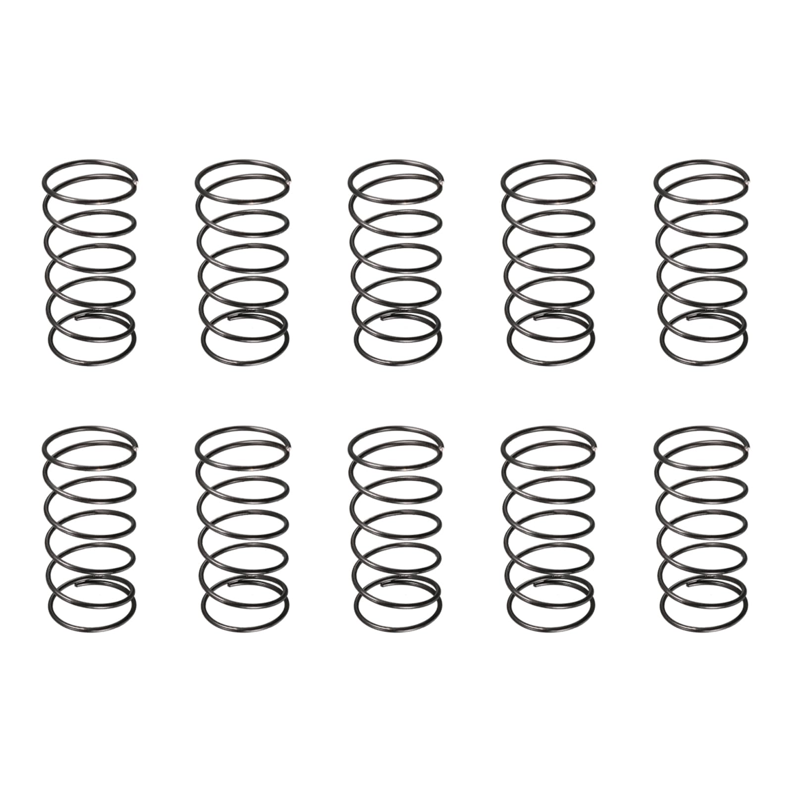 DTGN 1.2x20x40mm(DxODxL) Compression Spring - 10Pack - Good for Machinery - Spring Steel Extension Spring - Black