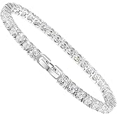 Kose Tennis Bracelet for Women | 4MM/5MM Cubic Zirconia | 18K Gold/White Gold Plated Classic Bracelet | Size 6/6.5/7 inches