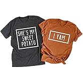 She's My Sweet Potato I Yam Shirts Couples Thanksgiving Shirts for Husband and Wife Funny Couples Tee Tops