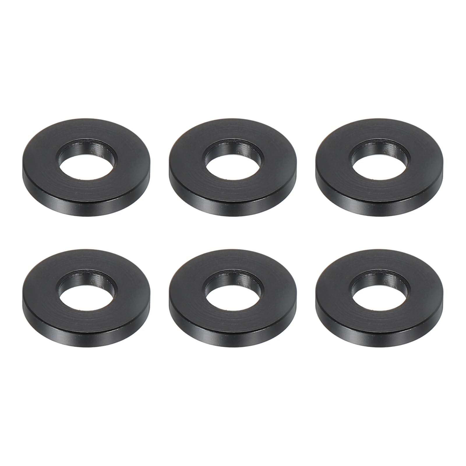 PATIKIL Aluminum Spacers, 6 Pcs, 5.2mm ID x 12mm OD x 2mm L, M5 Screw Bolts, Black