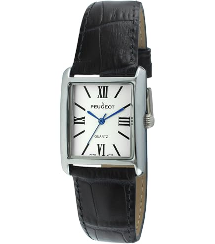 Women\'s Leather Strap Dress Watch, Roman Numeral Dial, Japanese Quartz Peugeot Women Tank Shape Watch With Genuine Brown Leather Strap main image 4
