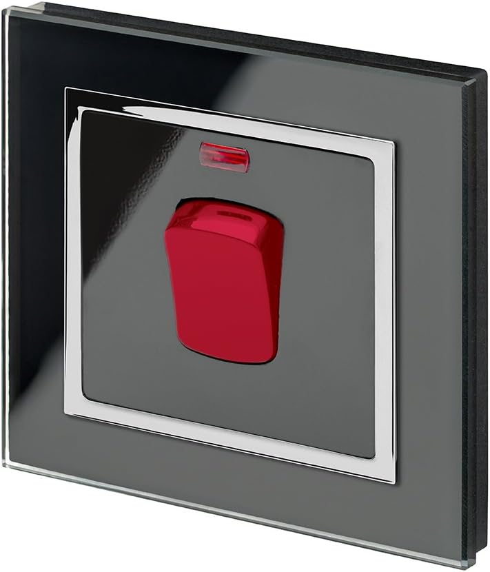 RetrotouchBlack 45A Cooker Switch (Chrome Trim) - SKU01715