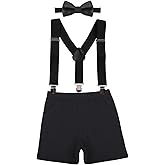 IBTOM CASTLE Baby Boys 1st/2nd Birthday Cake Smash Outfit Suspenders Bloomers Bowtie Set Fishing Party Clothes