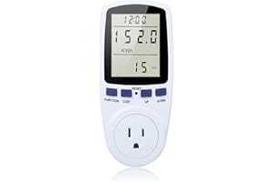 Stanz (TM) Plug Power Meter Monitor Energy Watt Voltage Amps Meter with Electricity Usage Monitor Max 15A 1800W