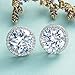 EleQueen 925 Sterling Silver 3.6 Carats Cubic Zirconia Round Halo Bridal Stud Earrings 13mm for Women, Valentine's Day/Mother's Day/Christmas Jewelry Gift for Wife/Mom