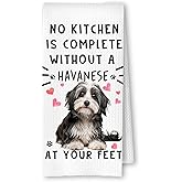 ArtisaEura Havanese Funny Dog Kitchen Towels - Havanese Waffle Weave Dish Towels for Bathroom,A Kitchen is Not Complete Without A HavaneseDish Towel,Dog Lovers Gift,16×24 Inch