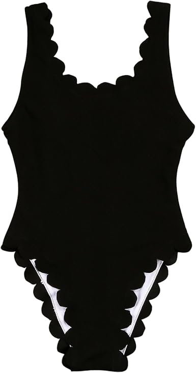 black one piece with white trim