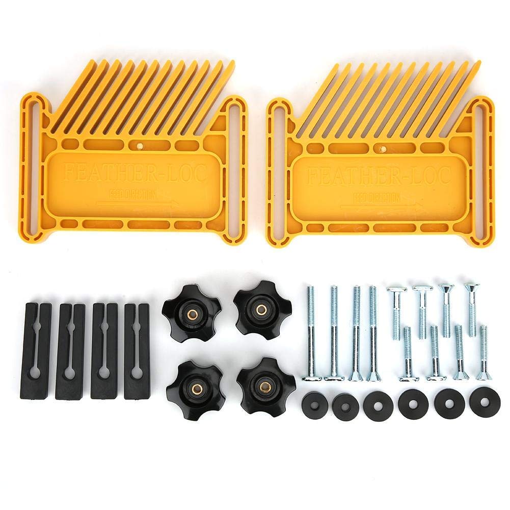 2Pcs Woodworking Feather Board Set, Featherboard Table Saw Woodworking Fences Tools Gauge Miter Slot Carpentry Aid Tool(Yellow)