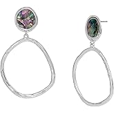 Robert Lee Morris Womens Abalone Hoop Earrings