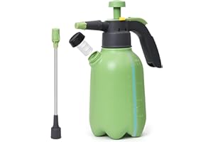 T4U Hand Pump Sprayer 1/2 Gallon, Garden Pump Spray Bottle for Plants, Pressure Sprayer Bottle in Lawn and Garden Yard, Weed Chemical Sprayer with 2 Nozzle & Safety Pressure Relief Valve (2L/0.5Gal)