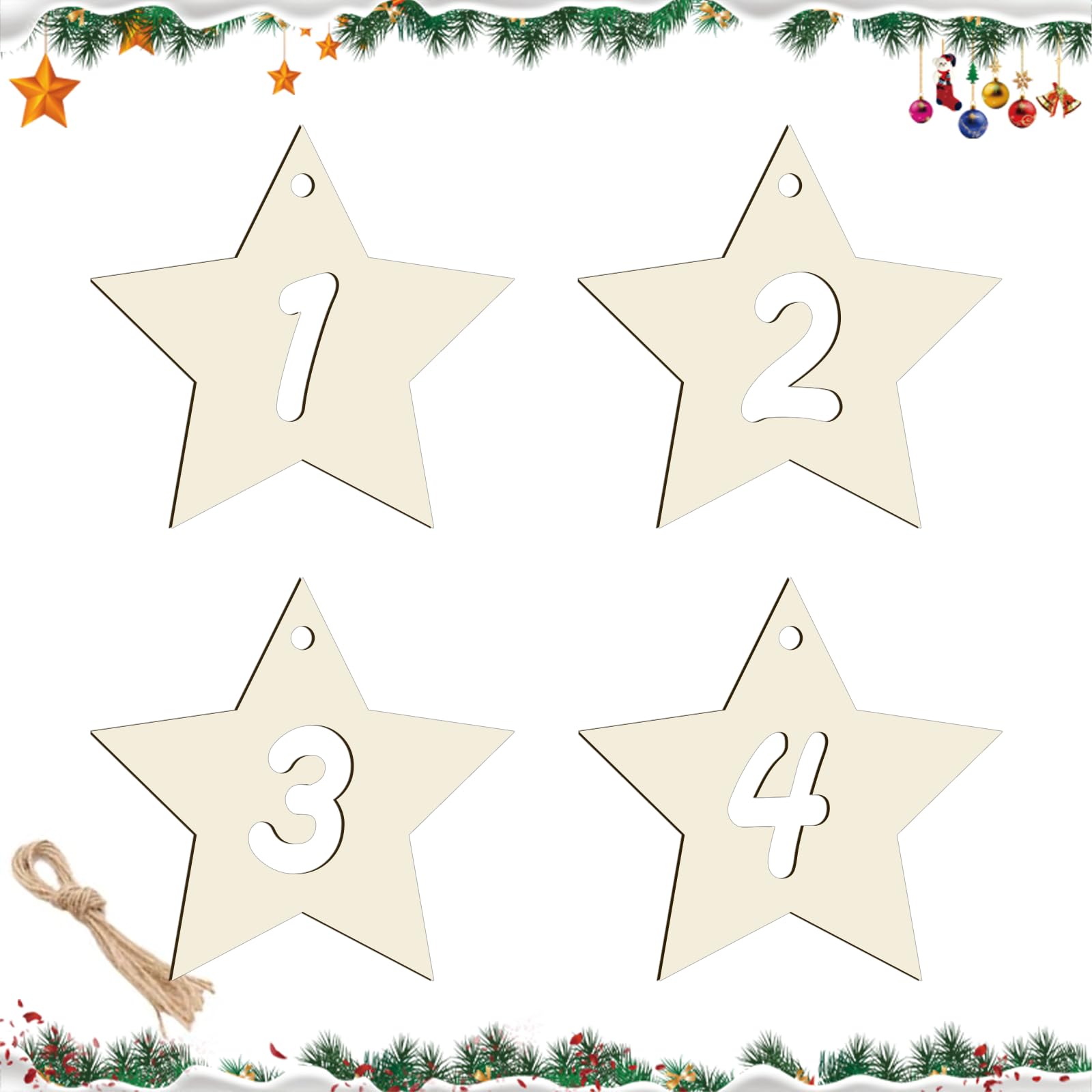 Advent Numbers 1-4 for Advent Candles Decorative Advent Wreaths Christmas Unscented