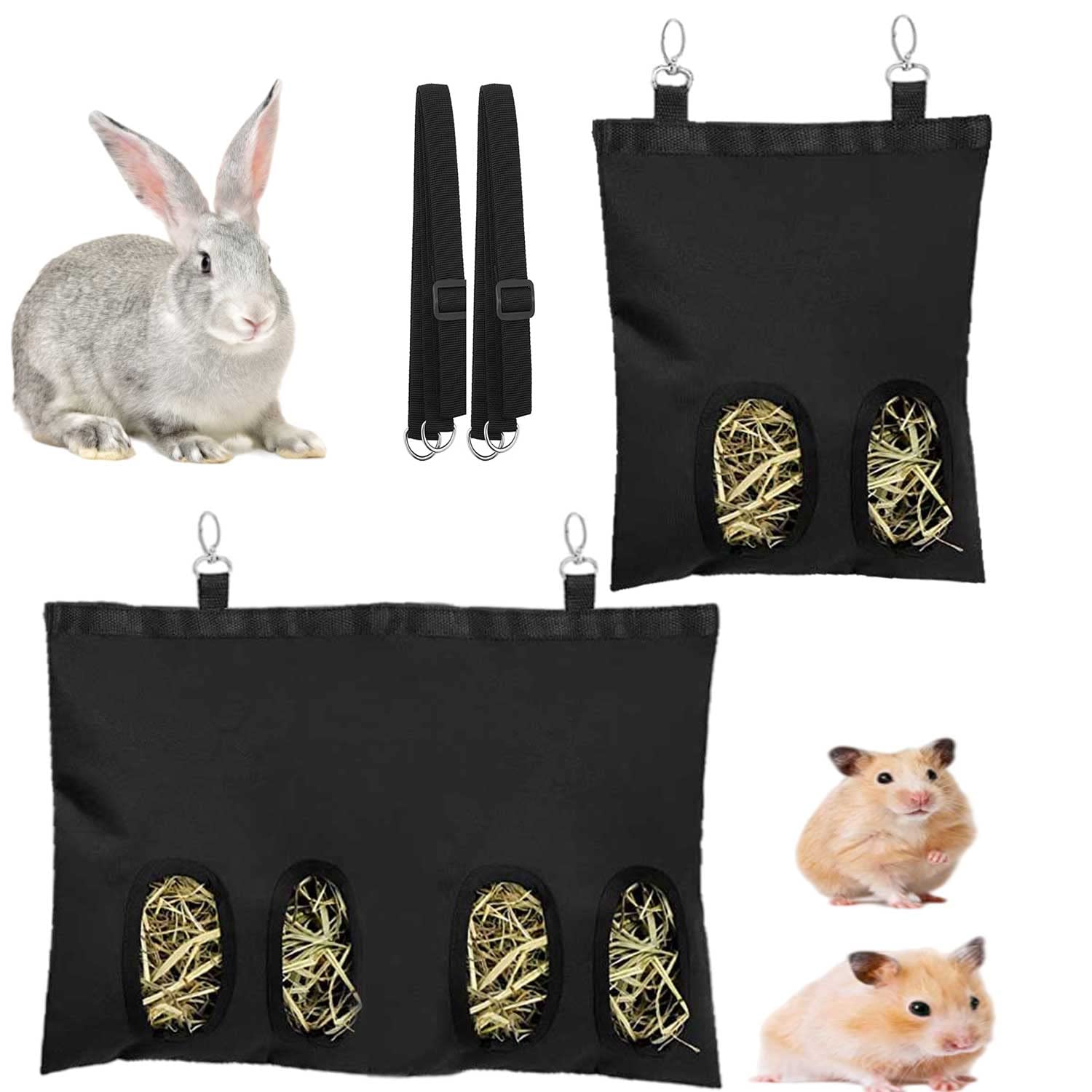 Rabbit Hay Feeder Bag, Guinea Pig Hay Feeder Storage ，Hanging Feeding Hay for Small Animals waterproof Oxford Cloth Fabric