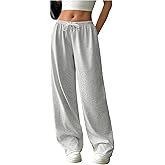 RoseSeek Women's Drawstring Waist Straight Streetwear Long Wide Leg Pants Casual Loose Baggy Workout Long Fall Sweatpants