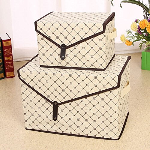 Hakacc fabric storage bin,closet storage box,oblique buckle desig…