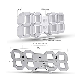 EDUP HOME 3D LED Digital Wall Clock/Desk Alarm