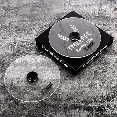 TMKEFFC Handy Smoke Gun Cup Covers Set of 2, Cocktail Smoking Drinks Food Smoke Infuser Lids, Suitable for Diameter Below 4.7" Wine-Cups Goblet Glasses Tumblers Mugs Bowls - Thumbnail 6