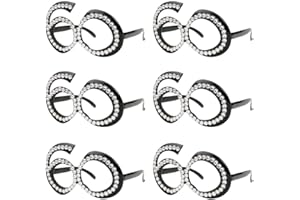 Ocean Line 60th Birthday Glasses - Number Crystal Frame, Party Favors, Wedding, Funny Costume Sunglasses, Novelty Eyewear Celebration Decoration for Kids and Adults 6 Pack (60)