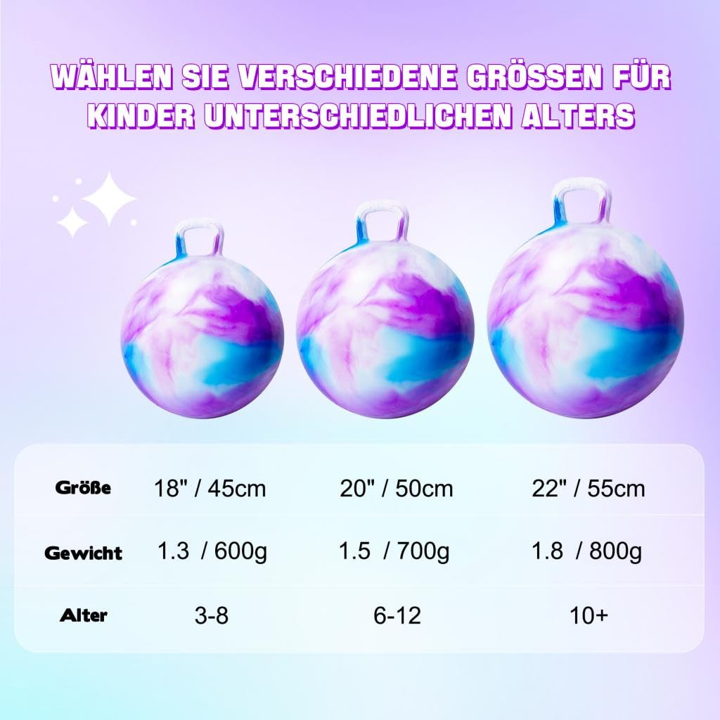 U&C Planet Hüpfball 45 cm für Kinder von 3 bis 6 Jahren mit Pumpe 5