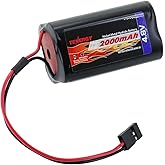 Tenergy NiMH Receiver RC Battery with Hitec Connectors 4.8V 2000mAh High Capacity Futaba Battery Pack, Square Rechargeable Ba