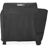 Weber&reg; Smoque&trade; 34‑Inch Pellet Smoker Cover | Premium Weather‑Resistant, Custom‑Fit Grill Cover with Durable Lightweight Fabric for Outdoor Grill Protection