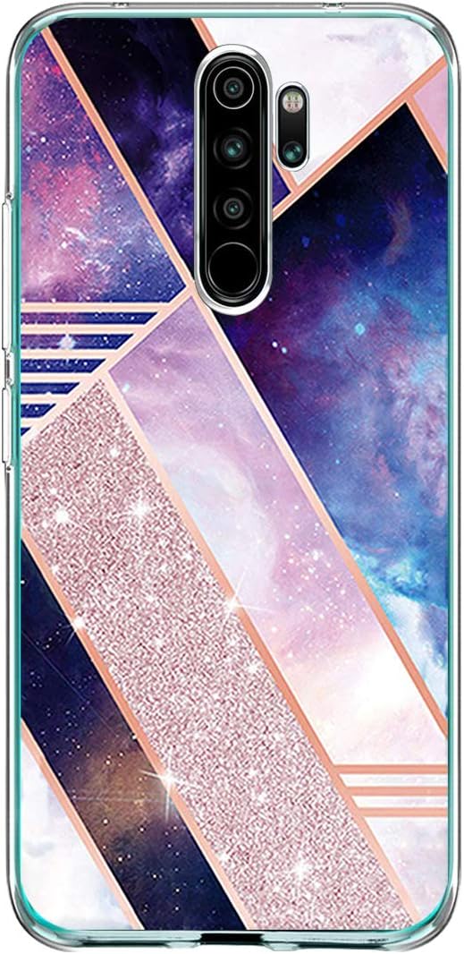 Lasvo Protective Case for Xiaomi Redmi Note 8 Pro,Transparent Fabulous Glossy Marble Pattern Back Cover Flexible TPU Silicone Gel Shock Absorption Shell for Xiaomi Redmi Note 8 Pro