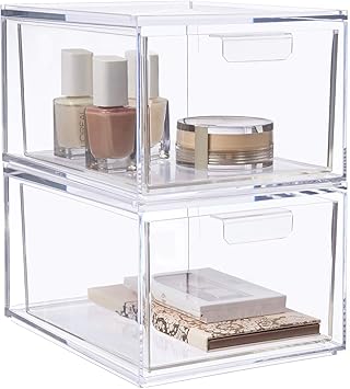 Amazon Com Stori Audrey Stackable Cosmetic Organizer Drawers 4 1