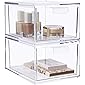STORi Audrey Stackable Cosmetic Organizer Drawers 4-1/2" Tall | set of 2 Clear