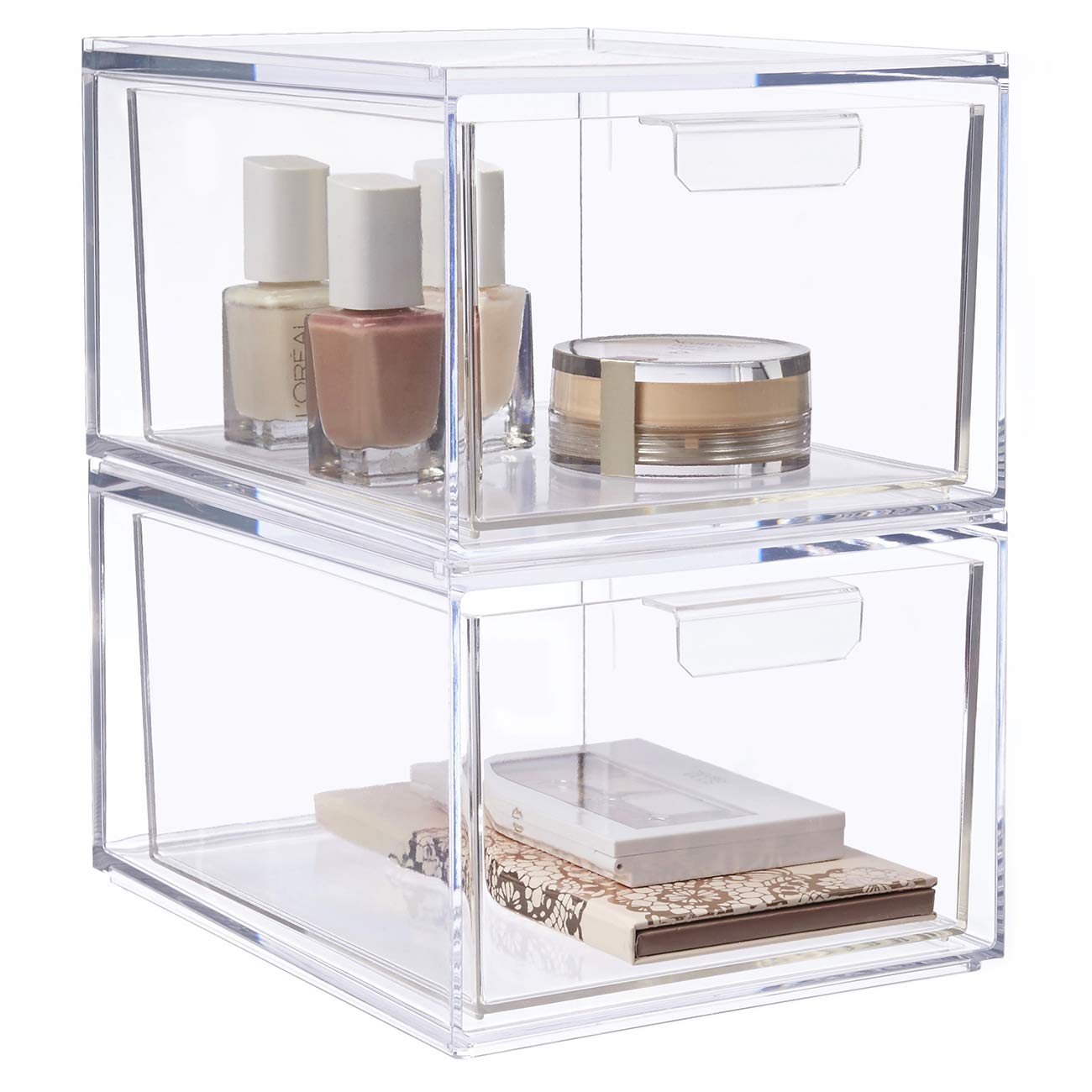 STORi Audrey Stackable Cosmetic Organizer Drawers 41/2" Tall set of