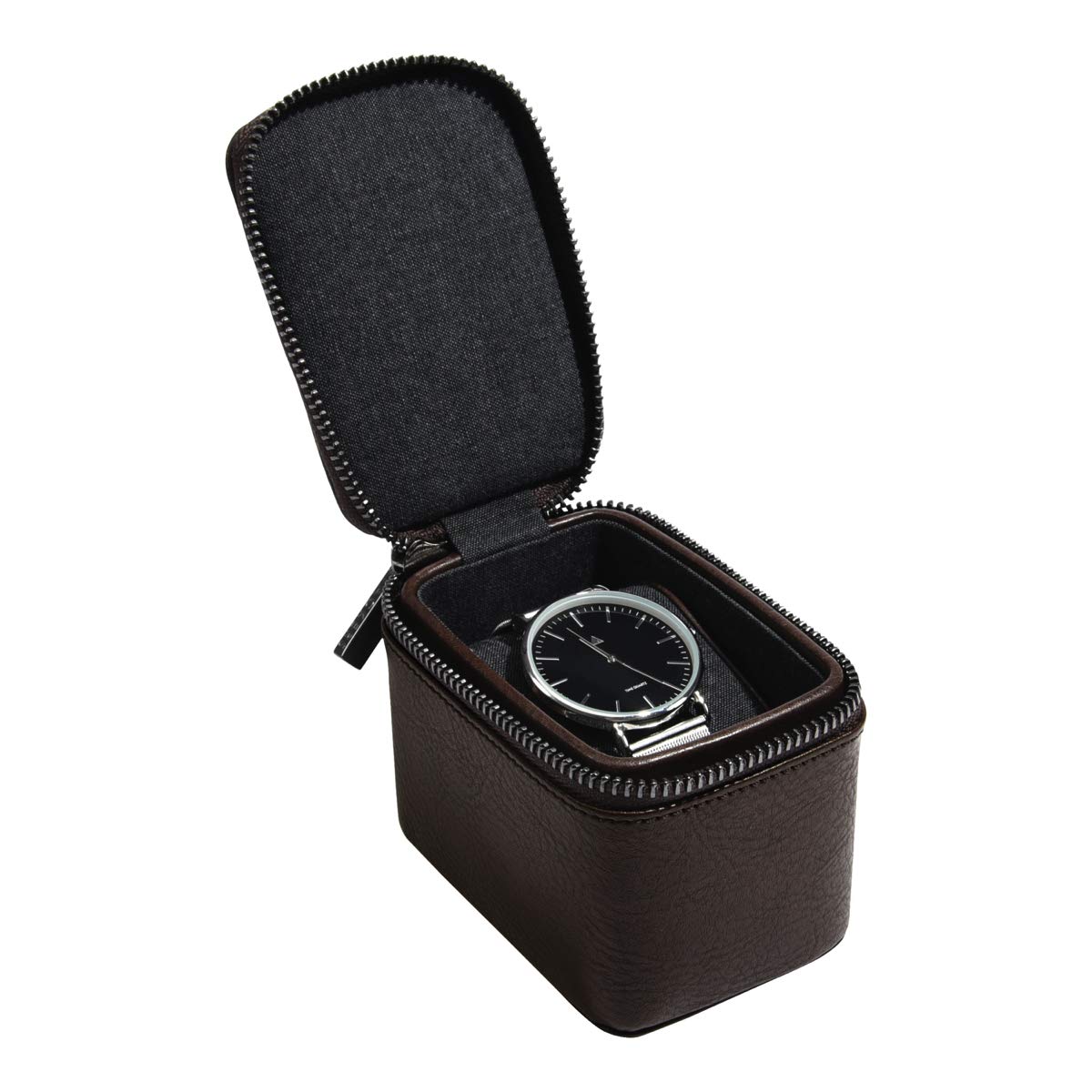 Stackers Brown Small Zipped Watch Box
