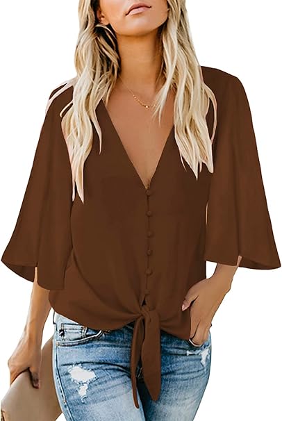 CUPSHE Damen Bluse Kurzarm Mit V-Ausschnitt - Übergroßes Hemd Mit Cutout Details