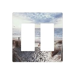 Sun Sunrise Beach Wave 2 Gang Double Rocker/Decora