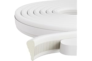 KAYLEINSTER 16.4 Ft Weather Stripping Window Seal Strip,Self-Adhesive Foam Weather Strip for Window Door Insulation,Soundproofing Weatherstripping for Windows Gap Filler,Wedge Window Sealer Tape for Winter,White