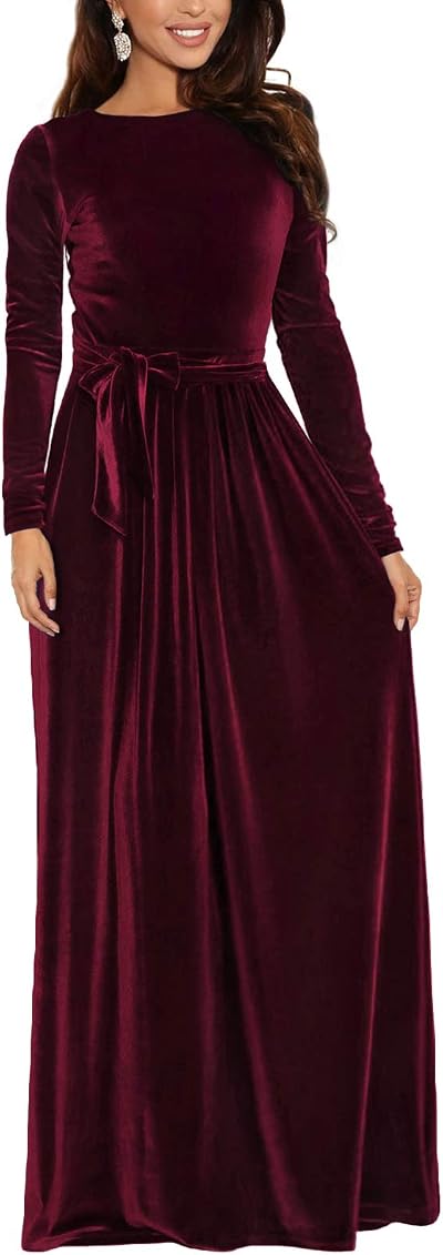 Zattcas Women Elegant Velvet Dress 