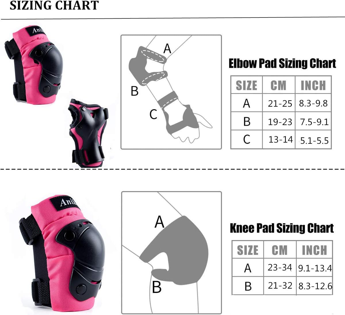 Kids Protective Gear, Knee Pads Elbow Pads Wrist Guards 3 in 1 Set for Inline Roller Skating Biking Cycling Sports Safe Guard : Sports & Outdoors