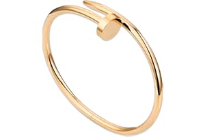 ceyfey 18K Gold Nail Cuff Bracelet for Women Elegant Open Design Fashion Gift for Stylish Women and Men