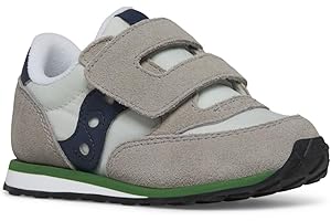 Saucony, Unisex, Jazz Hook & Loop Sneaker (Toddler/Little Kid), Grey/Navy/Green, 7 Toddler, M
