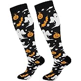 Fisyme Socks for Women Men, Warm Comfort Athletic Crew Running Hiking Cycling Compression Socks