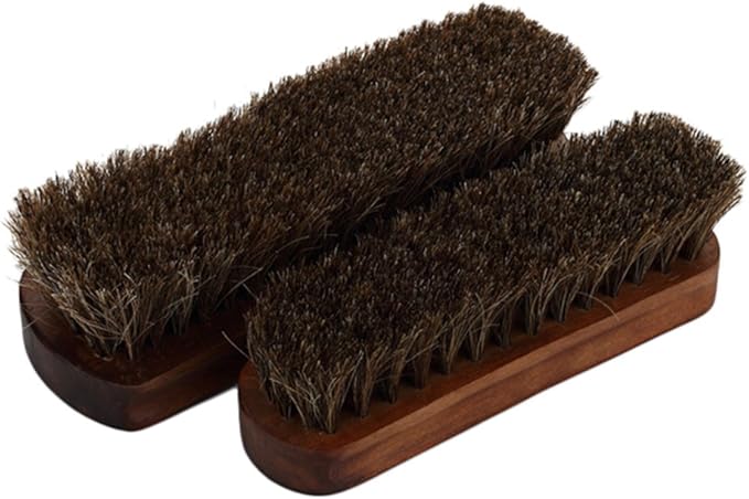 Brosse petit modèle en cuir veau box toucan et crin de cheval – J.M. Weston