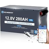 ECO-WORTHY EnergyRock 12V 280Ah Metal Case LiFePO4 Lithium Battery | with Bluetooth&amp;Safety Switch, Low-Temp Protection, Built-in 200A BMS, Max 3584Wh, for Off-Grid, RV, Camper, Travel Trailer