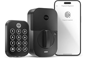 Yale Assure Lock 2 Touch Deadbolt, Black Suede Key-Free Smart Entry Door Lock with Wi-Fi Connected Touchscreen Keypad and Fingerprint Scanner for Code Entry and Remote Access, YRD450-F-WF1-BSP