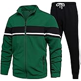 LBL Leading the Better Life Men's Sweat Suit 2 Piece Outfit Casual Contrast Sports Jogging Tracksuits Set