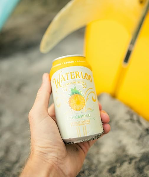 WATERLOO SPARKLING WATER, PINEAPPLE NATURALLY FLAVORED, 12 FL OZ CANS, PACK OF 12 | ZERO CALORIES | ZERO SUGAR OR ARTIFICIAL SWEETENERS | ZERO SODIUM