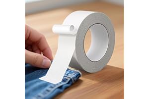 Hoacm Hem Tape for Pants, 1In X 40FT Double Sided Fabric Tape Heavy Duty, Stitch Witchery Hemming Tape for Curtains, No Sewing Ironing Hem Tape for Curtains, Dress, Jeans, Clothing, Rug, Carpet, Arts