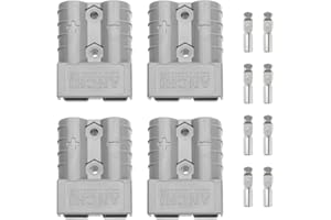 JNXIJ 4 PCS 10-12 Gauge Battery Quick Connector, 50A Jumper Cable Quick Connect/Disconnect Plug, Battery Wire Harness Plug Ki