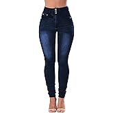 Qazel Vorrlon Women's High Waisted Jeans for Women Ripped Skinny Stretch Distressed Jeans High Rise Butt Lifting Demin Pants