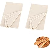 Pcmursal 2Pcs Bread Towel for Bread Baking 14x18 Inches Linen Cloth Flour Sack Towels for Proofing Cover Pastry Proofing Cloth for Baguettes, Loaves, Ciabatta