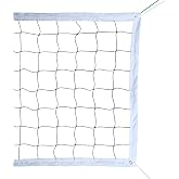 Professional Volleyball Net Outdoor Heavy Duty, All Weather Enhanced with Aircraft Steel Cable, Regulation 32x3FT Replacement Net for Backyard Beach Pool Indoor